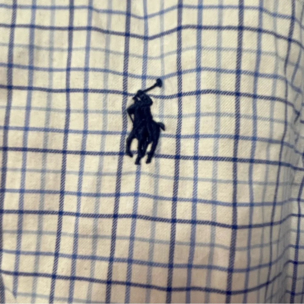 Excellent used condition men’s Ralph Lauren size XXL blue and white check  top - Picture 2 of 8